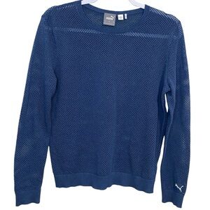 Puma - Navy Cotton Mesh Shirt - M